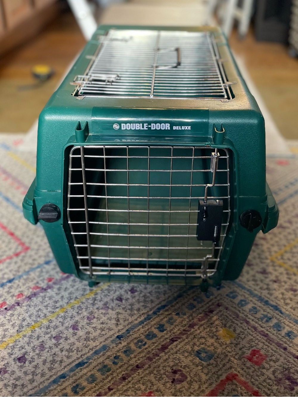 DOUBLE-DOOR Deluxe Pet Carrier in Teal Green - Cat Carrier - Small Dog Carrier - Picture 13 of 16